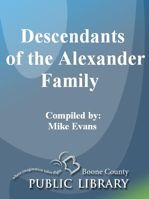 Cover image for Descendants of the Alexander family